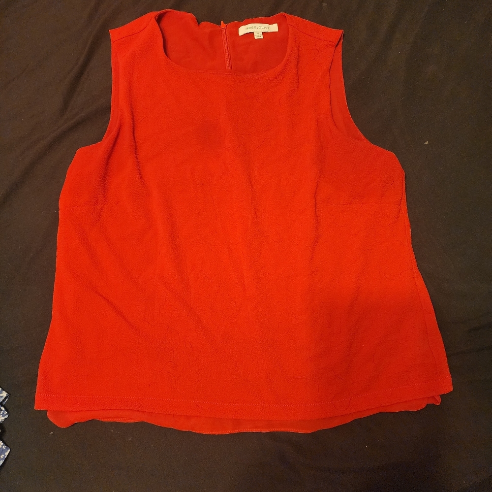 Red tiered blouse